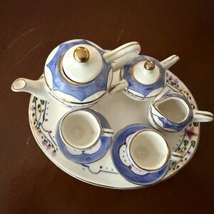 Blue and Gold Tea Set